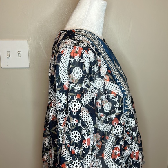 Sachin + Babi x Anthropologie Kalena Embroidered Eyelet Blouse New Size XS - Picture 9 of 13
